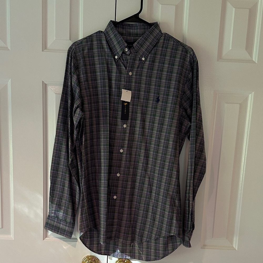 Polo by Ralph Lauren Black and Green Plaid Shirt